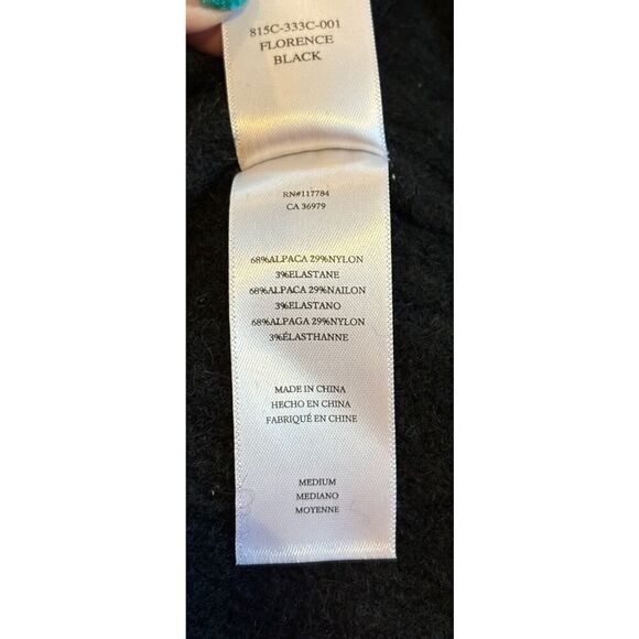 NWT RAILS Florence Black ALPACA Blend Pullover Sweater Twist Front & Back M - Picture 7 of 8